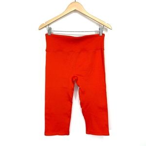 Fabletics High Waisted Seamless Rib Ultra Crop Orange Leggings New Nwt Sz Large